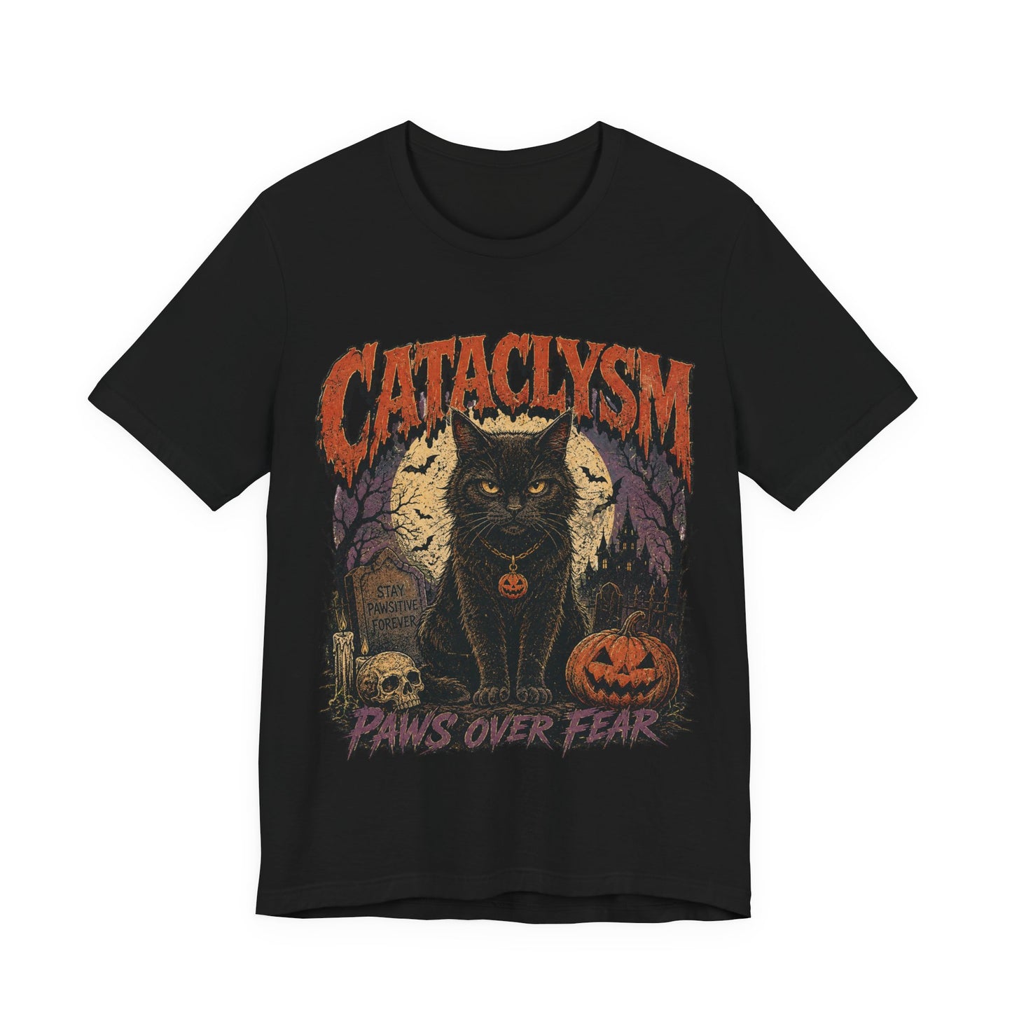 Cataclysm Halloween Cat Short Sleeve Tee