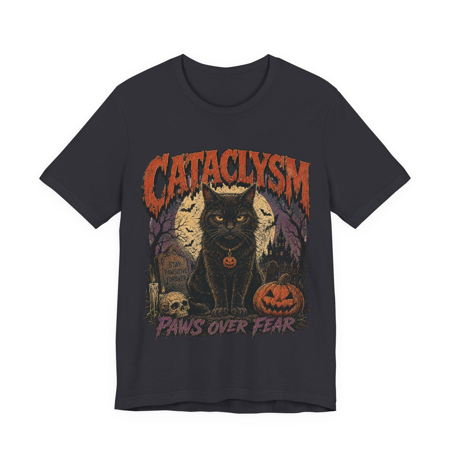 Cataclysm Halloween Cat Short Sleeve Tee