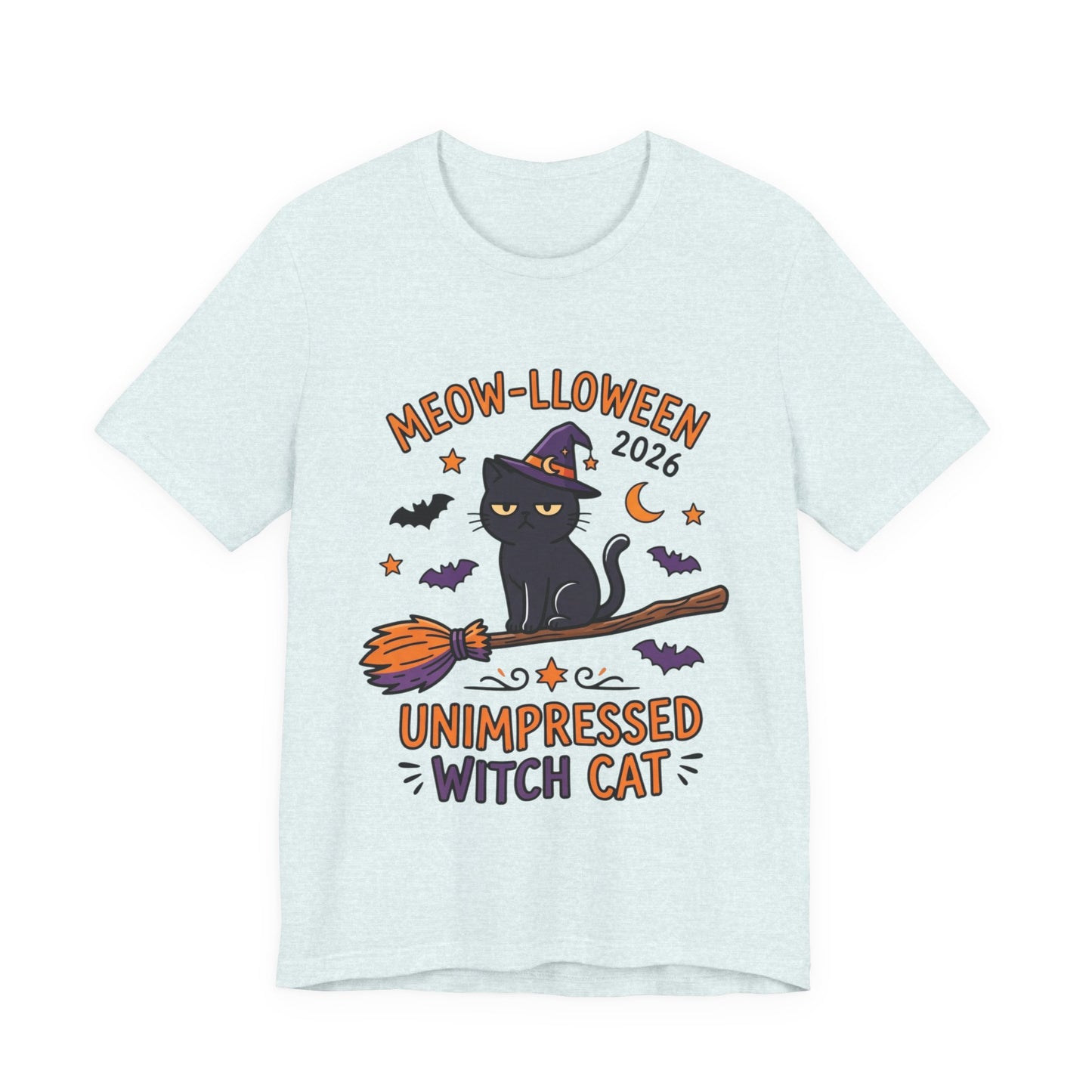 Unimpressed Witch Cat Meow-lloween Tee