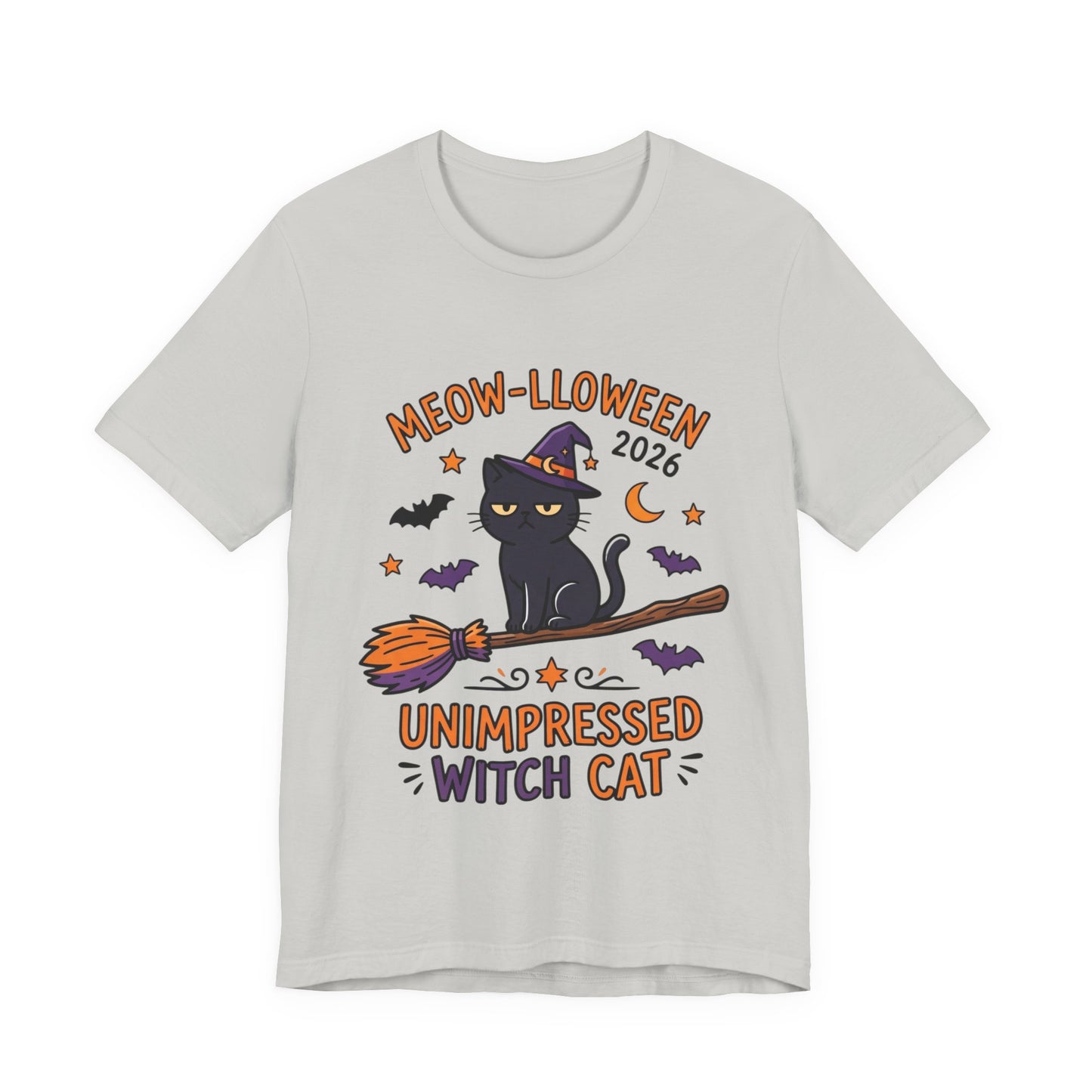 Unimpressed Witch Cat Meow-lloween Tee