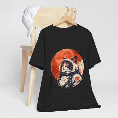 Astronaut Cat Retro Space Tee — 'Float Into Quiet Wonder' Graphic T-Shirt