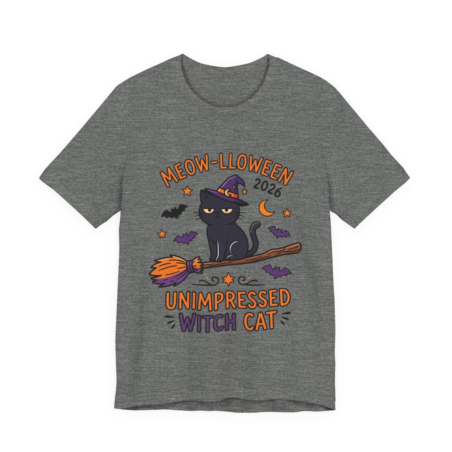 Unimpressed Witch Cat Meow-lloween Tee