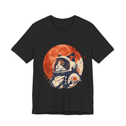 Astronaut Cat Retro Space Tee — 'Float Into Quiet Wonder' Graphic T-Shirt