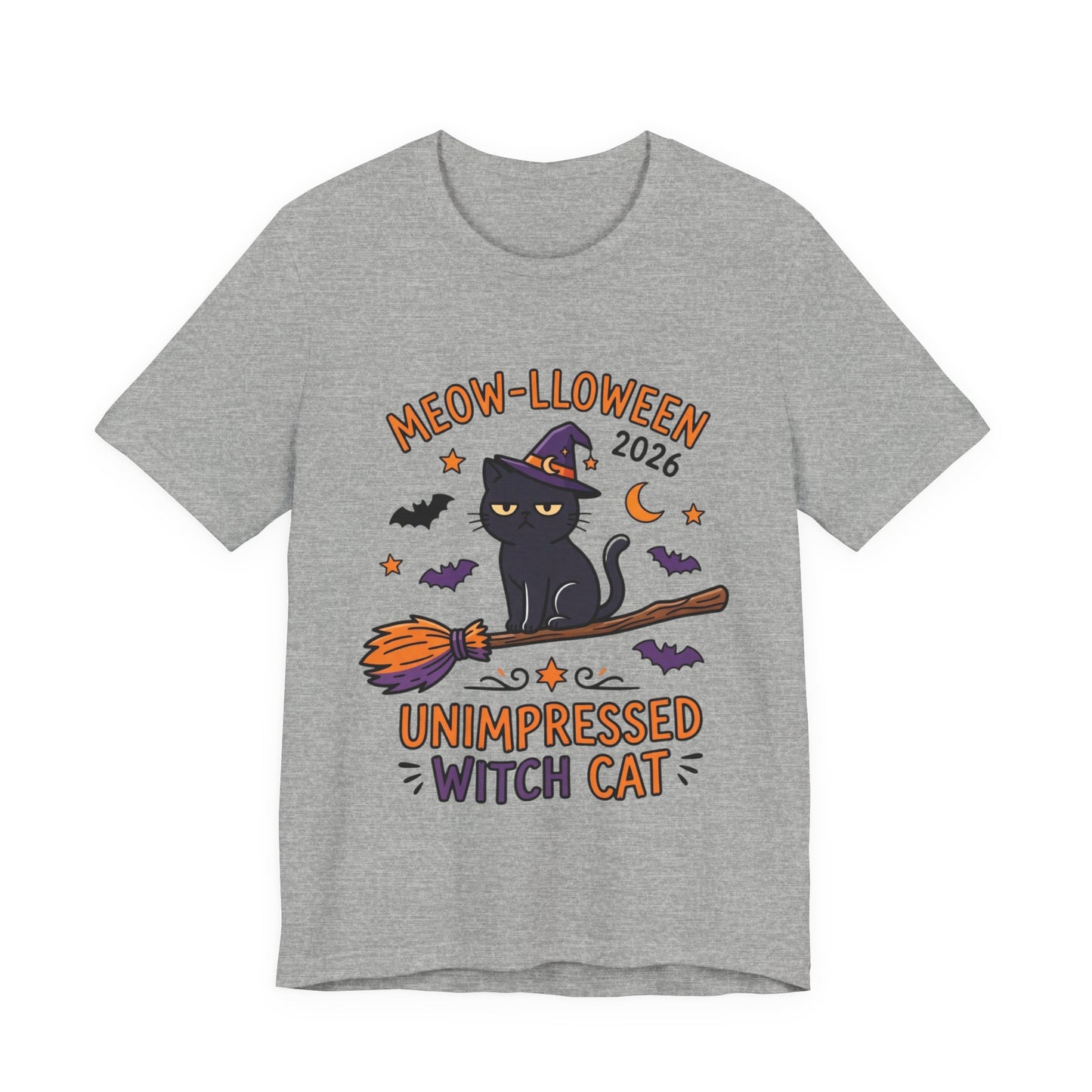 Unimpressed Witch Cat Meow-lloween Tee