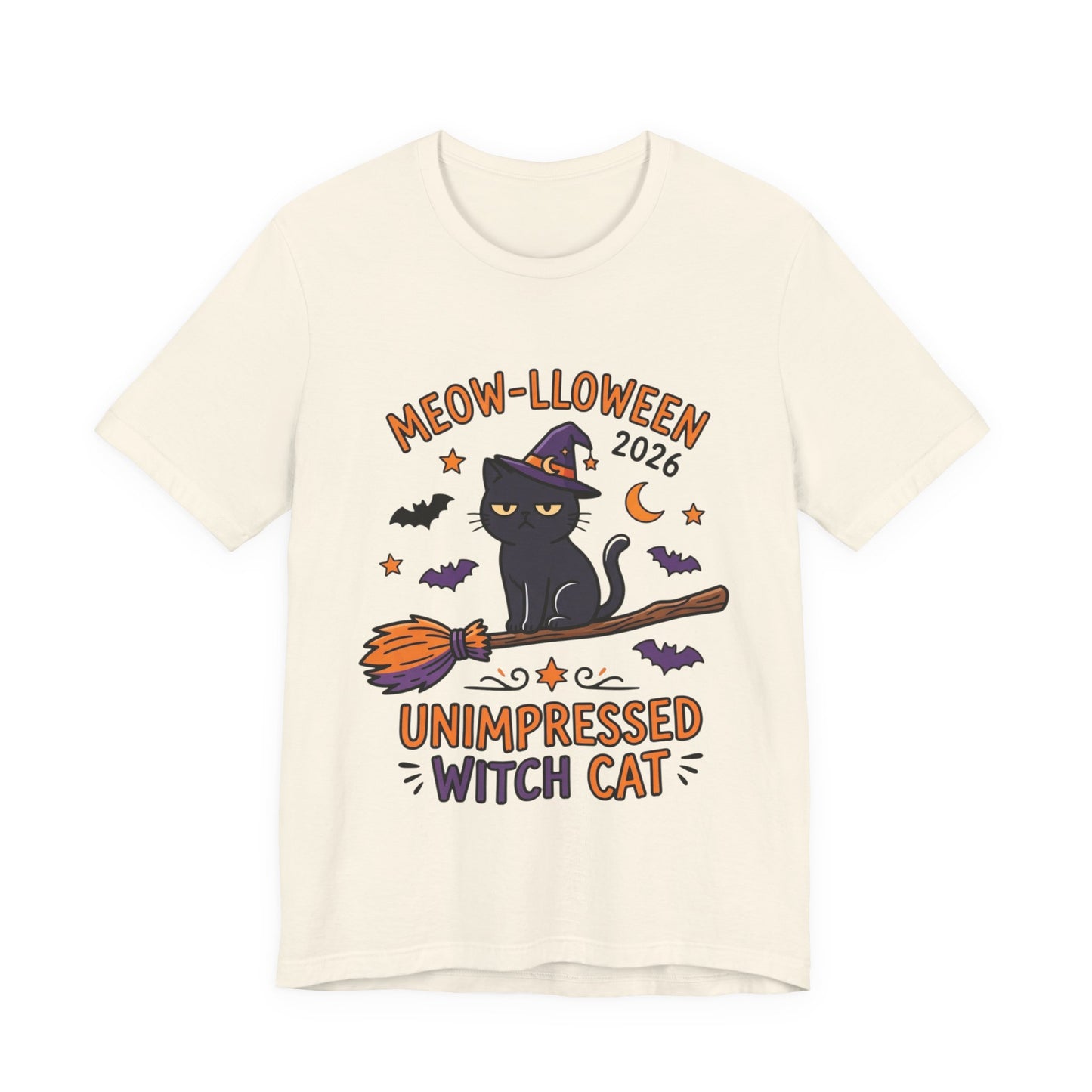 Unimpressed Witch Cat Meow-lloween Tee